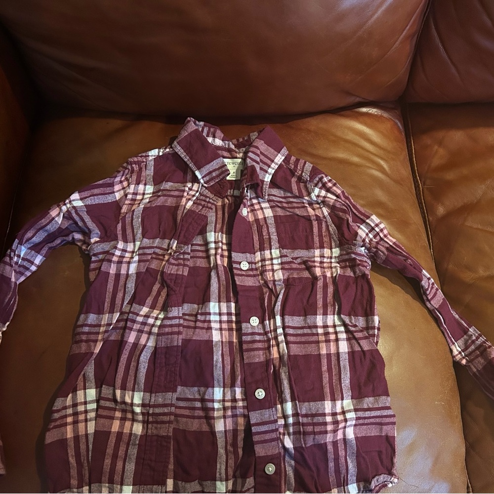 Crewcuts Burgundy, Pink & White Flannel Shirt